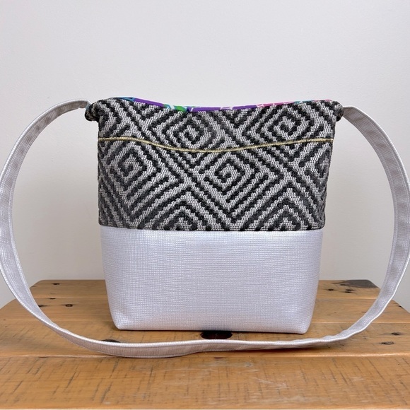 Unshattered | Upcycled Mixed Media Crossbody Hand Bag - Picture 6 of 7